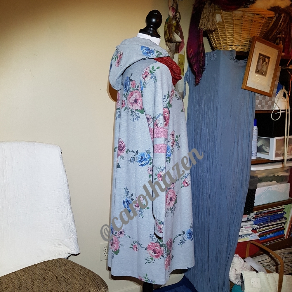 New Floral Tunic Dress Varsity Hoodie - Picture 6 of 8